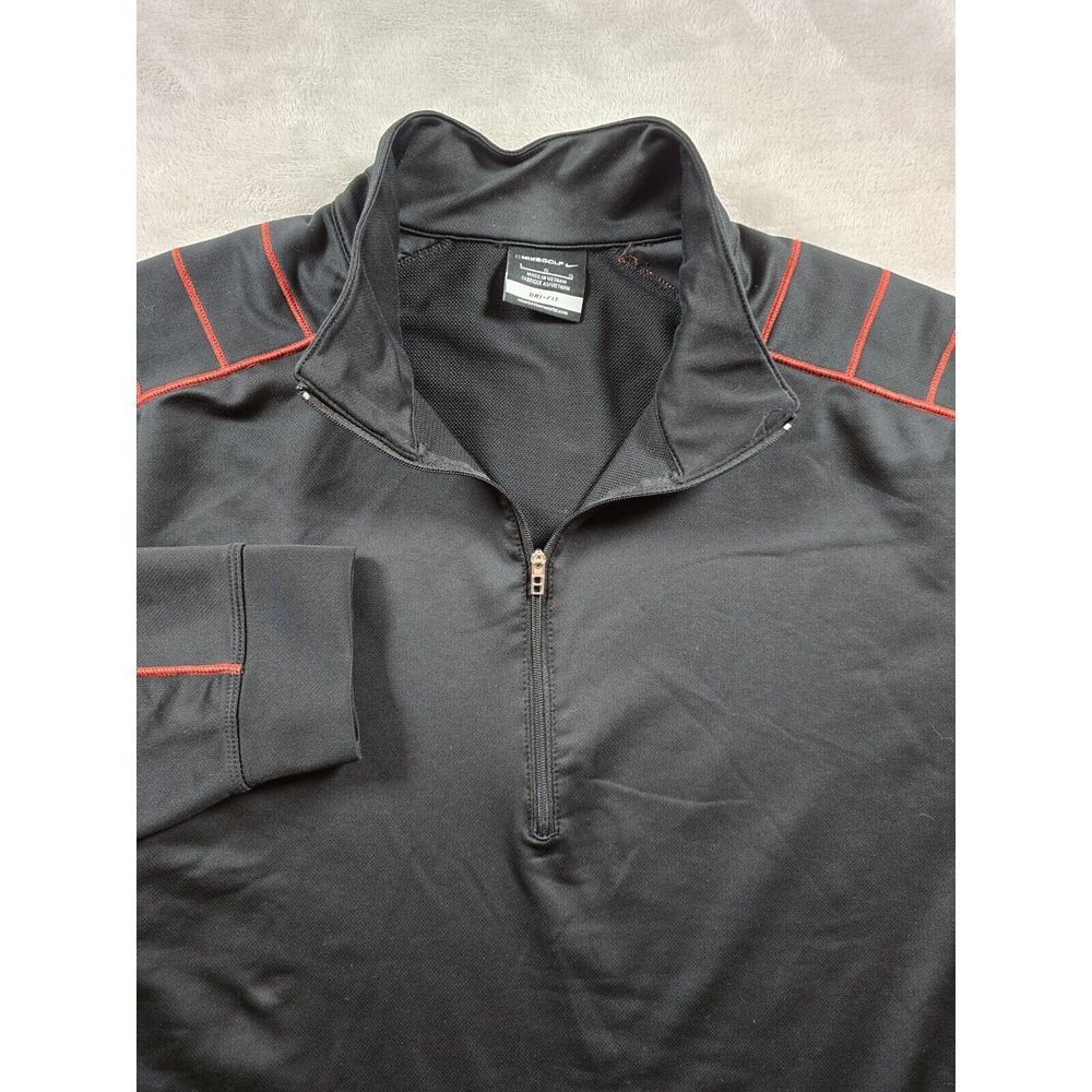Nike Golf Dri-Fit Mens 1/2 Zip Pullover Black 354060-012 Size‎ Large IMT Logo